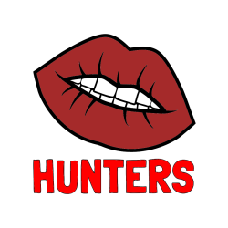 Pobarvana pobarvanka - Pobarvanka imena HUNTERS in pobarvanka ustnic