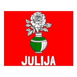 Pobarvana pobarvanka - Pobarvanka imena JULIJA in pobarvanka vrtnice v vazi
