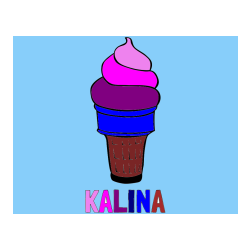 Pobarvana pobarvanka - Pobarvanka imena KALINA in pobarvanka sladoled