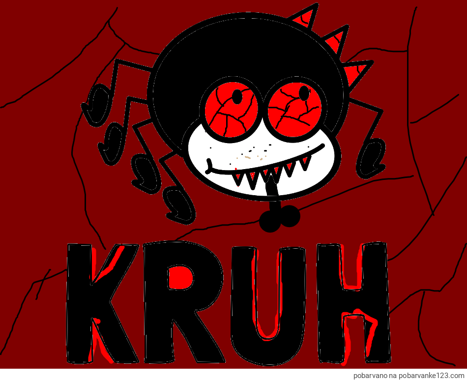 POBARVANA POBARVANKA - Pobarvanka imena KRUH in pobarvanka smešnega pajka