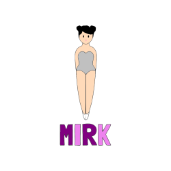 Pobarvana pobarvanka - Pobarvanka imena MIRK in enostavna pobarvanka baletke