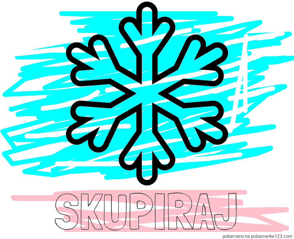 POBARVANA POBARVANKA - Pobarvanka imena SKUPIRAJ in pobarvanka enostavne snežinke