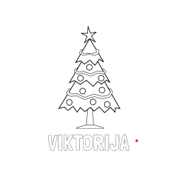 Pobarvana pobarvanka - Pobarvanka imena VIKTORIJA in pobarvanka božične smrečice