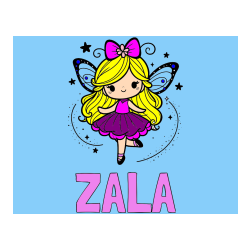 Pobarvana pobarvanka - Pobarvanka imena ZALA in ljubka čarobna vila