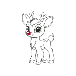 Pobarvana pobarvanka - Pobarvanka nasmejanega jelenčka Rudolfa