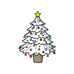 Pobarvana pobarvanka - Pobarvanka preproste božične smreke