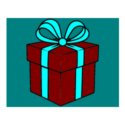 Pobarvana pobarvanka - Pobarvanka preprostega darila