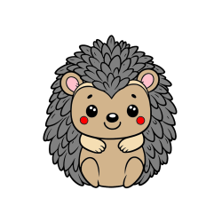 Pobarvana pobarvanka - Pobarvanka prikupnega ježa