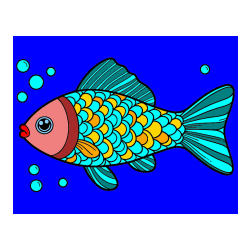 Pobarvana pobarvanka - Pobarvanka ribe