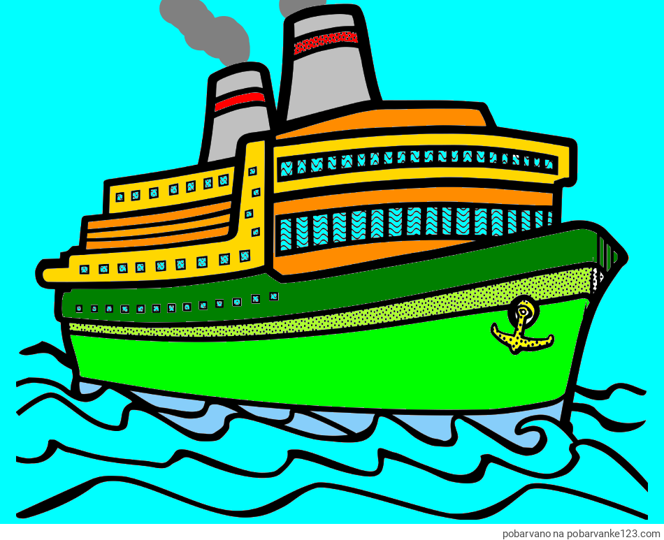 POBARVANA POBARVANKA - Pobarvanka velike potniške ladje