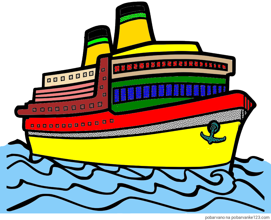 POBARVANA POBARVANKA - Pobarvanka velike potniške ladje