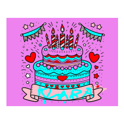 Pobarvana pobarvanka - Pobarvanka velike torte za rojstni dan