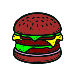 Pobarvana pobarvanka - Preprosta pobarvanka hamburgerja