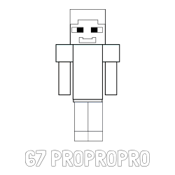 Online izdelana pobarvanka - Pobarvanka imena 67 PROPROPRO in pobarvanka Minecraft glavnega junaka