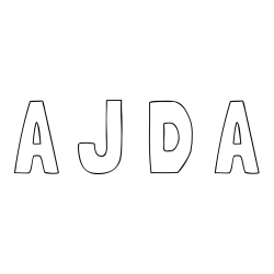 Online izdelana pobarvanka - Pobarvanka imena A J D A