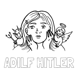 Online izdelana pobarvanka - Pobarvanka imena ADILF HITLER in pobarvanka angela varuha