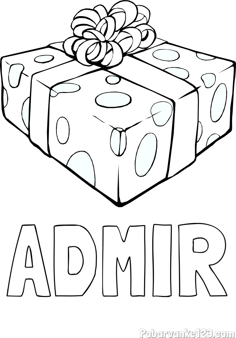 Pobarvanka imena ADMIR in božično darilo