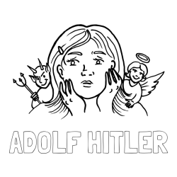 Online izdelana pobarvanka - Pobarvanka imena ADOLF HITLER in pobarvanka angela varuha