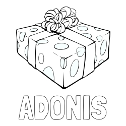 Online izdelana pobarvanka - Pobarvanka imena ADONIS in božično darilo