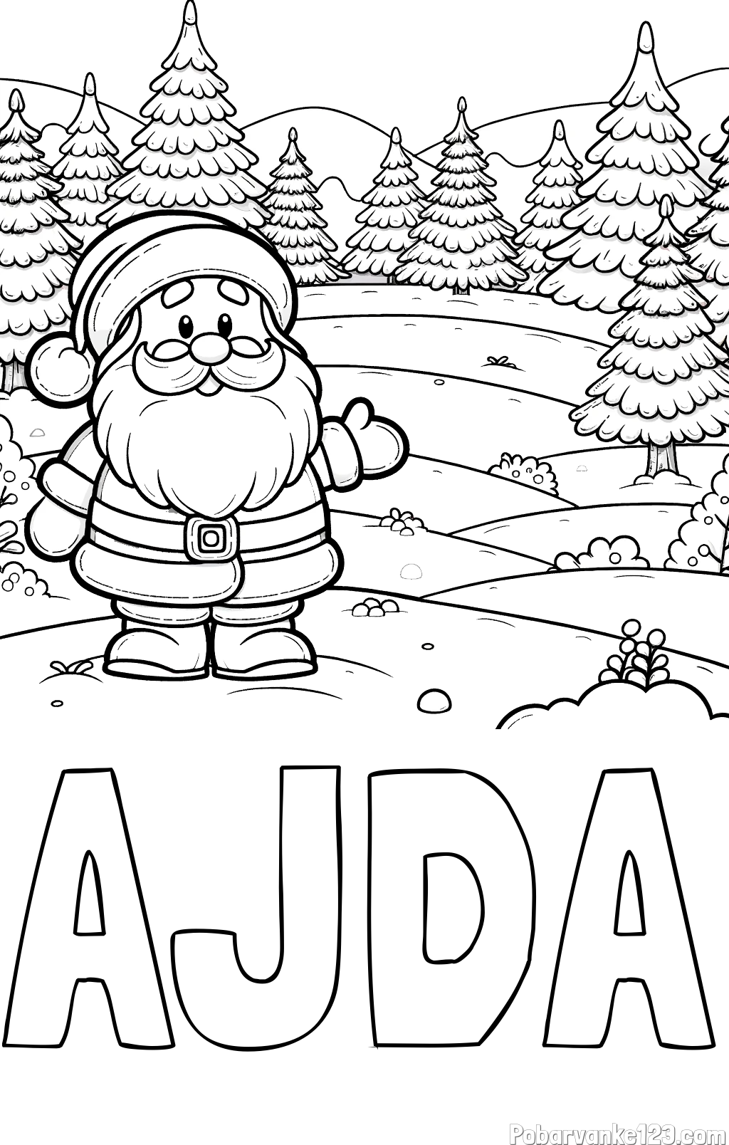 Pobarvanka imena AJDA in pobarvanka Božička v naravi