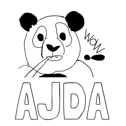 Online izdelana pobarvanka - Pobarvanka imena AJDA in pobarvanka “Prestrašena panda”