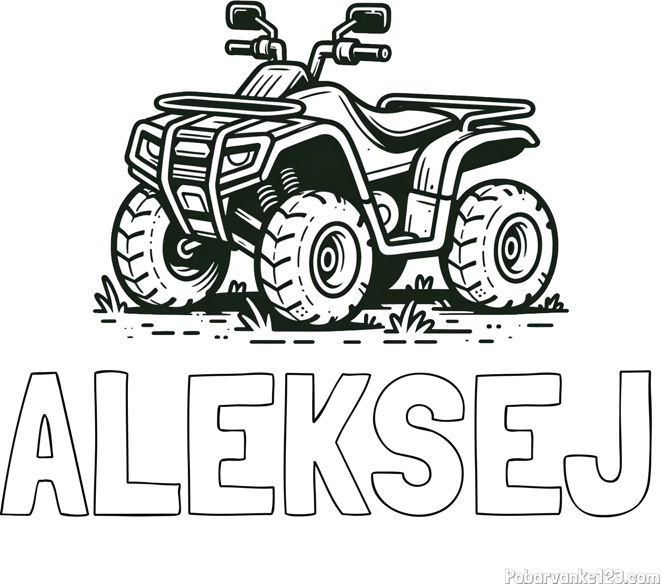 Pobarvanka imena ALEKSEJ in pobarvanka štirikolesnika