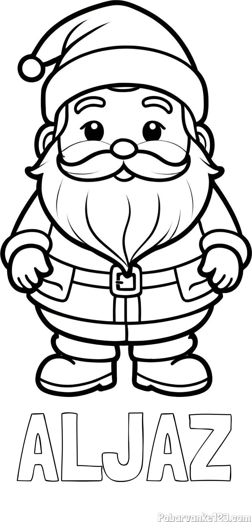 Pobarvanka imena ALJAŽ in simpatična pobarvanka Božička