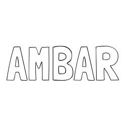 Online izdelana pobarvanka - Pobarvanka imena AMBAR