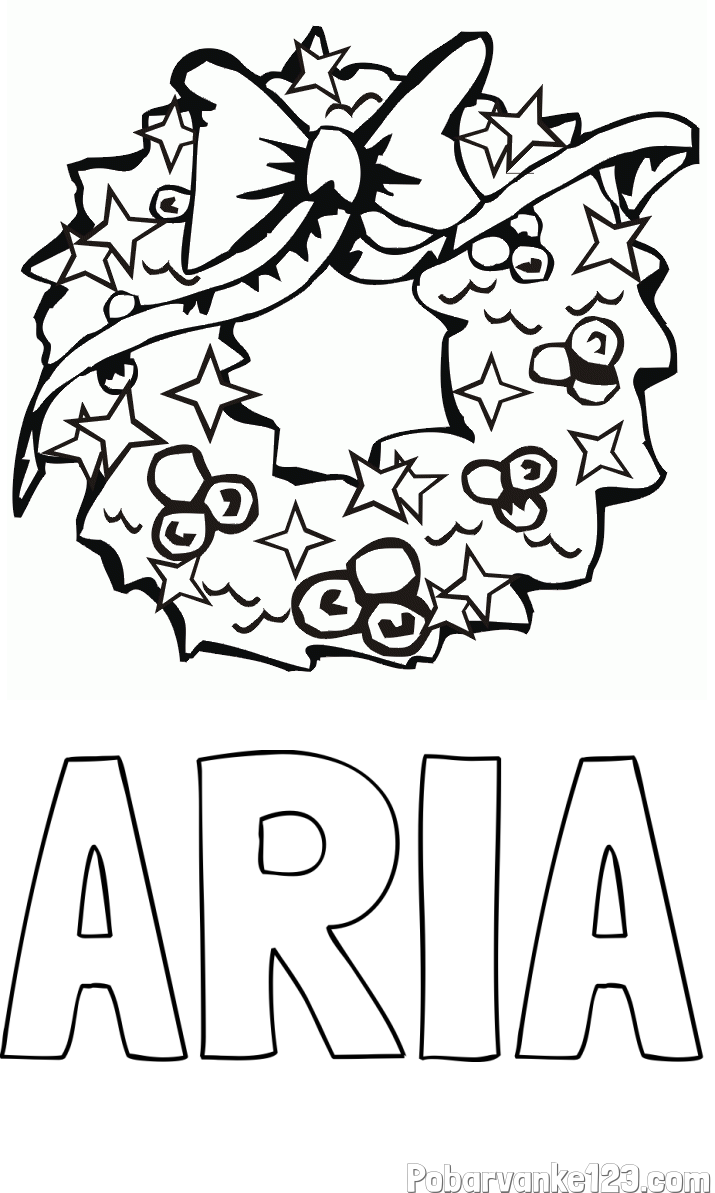 Pobarvanka imena ARIA in pobarvanka lepega adventnega venčka