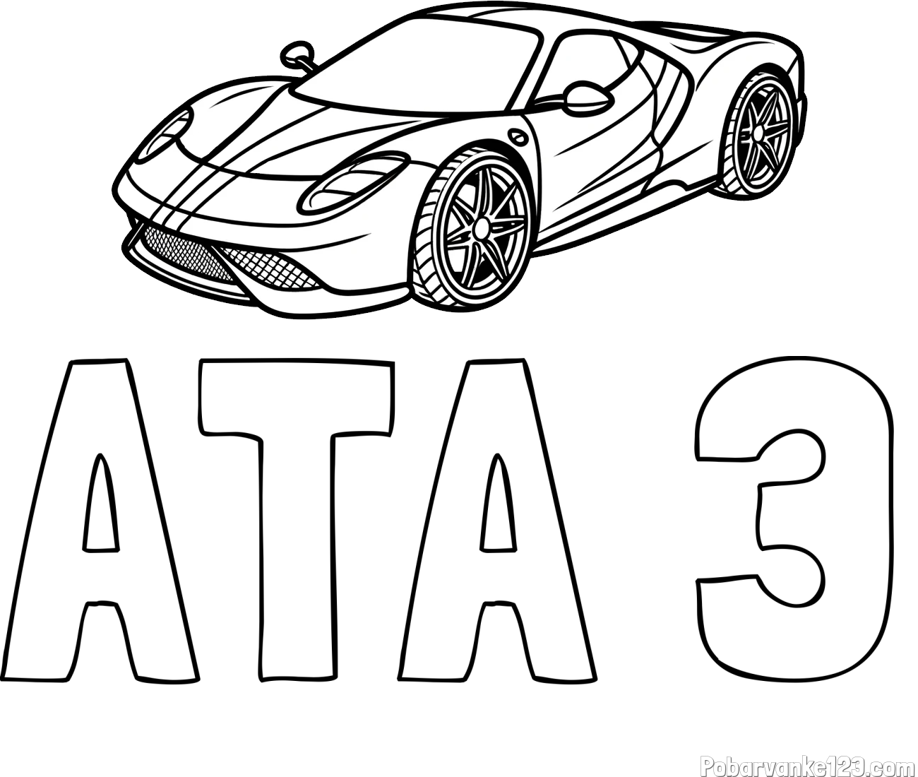Pobarvanka imena ATA 3 in pobarvanka dirkalnega avtomobila