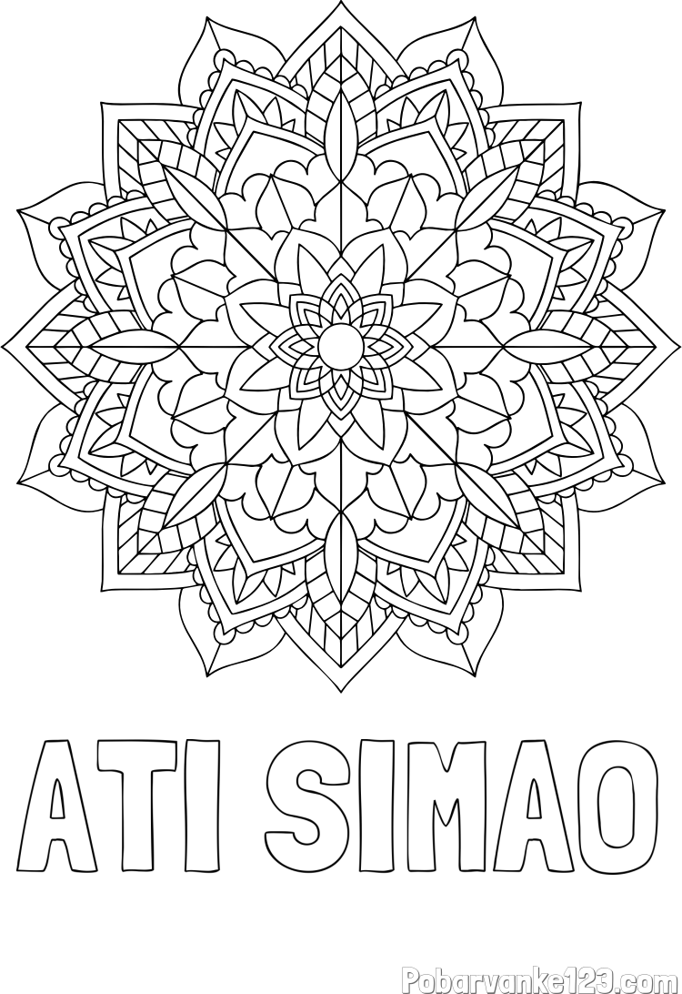 Pobarvanka imena ATI SIMAO in Čudovita pobarvanka mendale