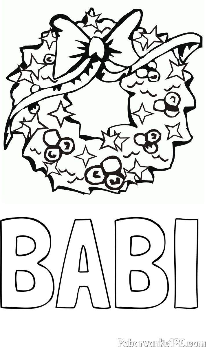 Pobarvanka imena BABI in pobarvanka lepega adventnega venčka