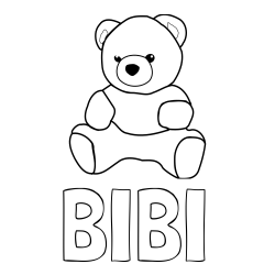 Online izdelana pobarvanka - Pobarvanka imena BIBI in pobarvanka medvedka