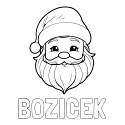 Online izdelana pobarvanka - Pobarvanka imena BOŽIČEK in pobarvanka ljubke božičkove glave