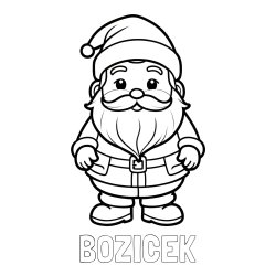 Online izdelana pobarvanka - Pobarvanka imena BOŽIČEK in simpatična pobarvanka Božička