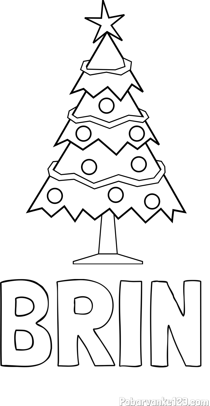 Pobarvanka imena BRIN in pobarvanka božične smrečice