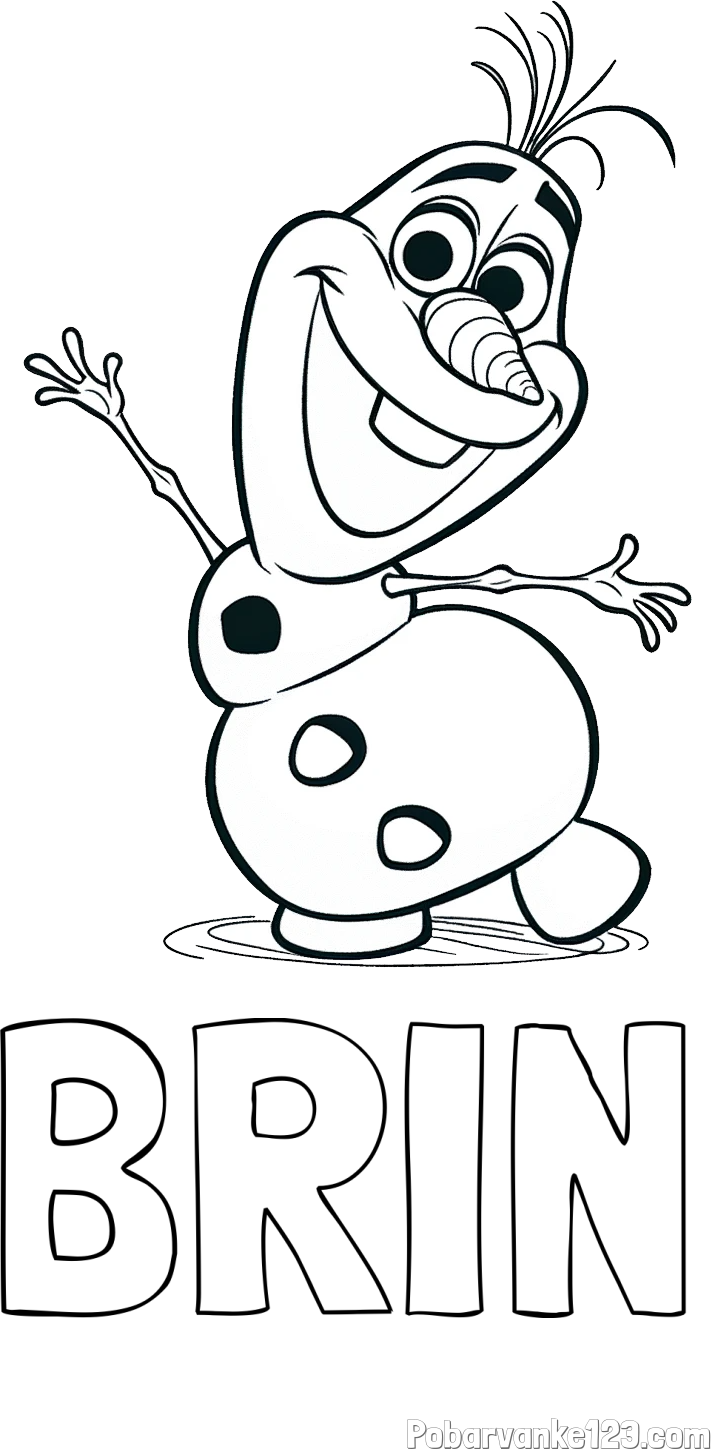 Pobarvanka imena BRIN in pobarvanka Olaf