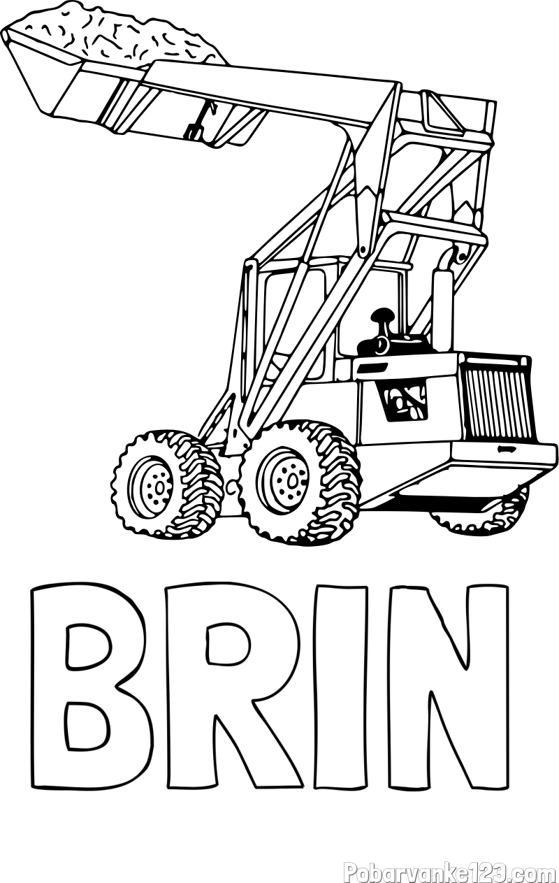 Pobarvanka imena BRIN in pobarvanka velikega traktorja