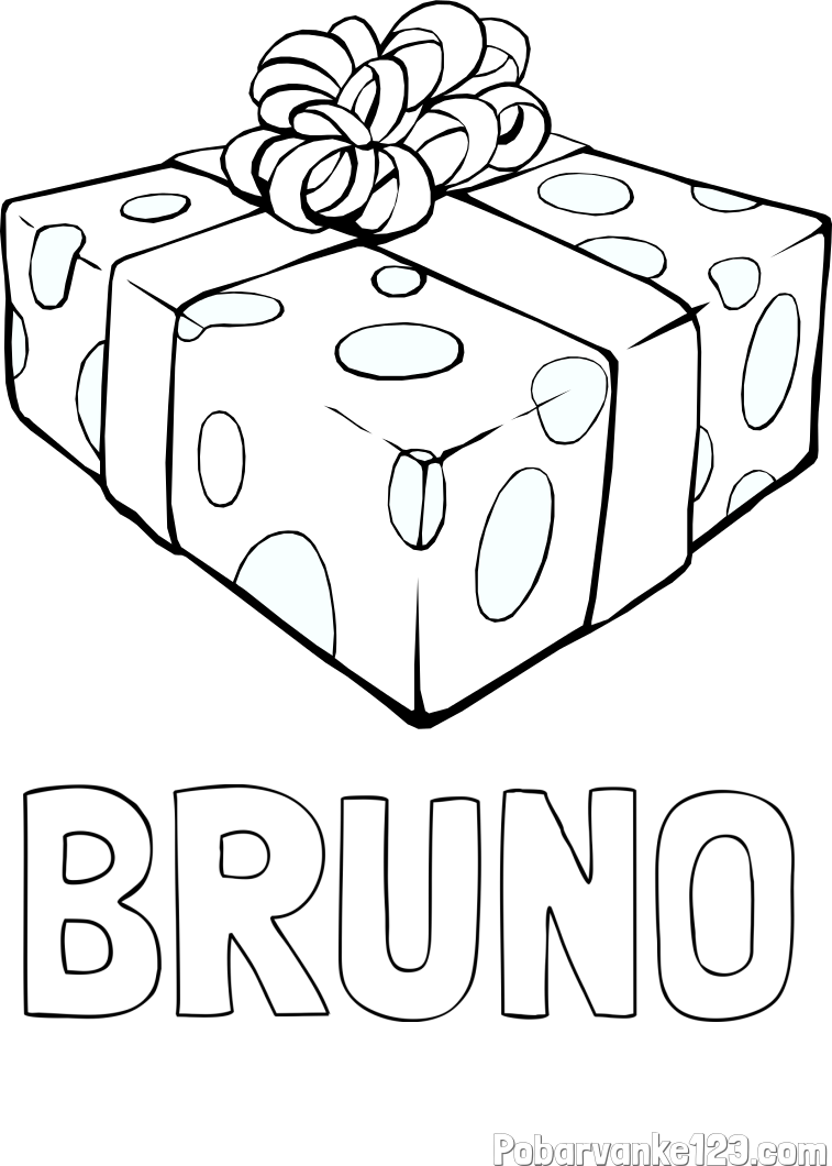Pobarvanka imena BRUNO in božično darilo