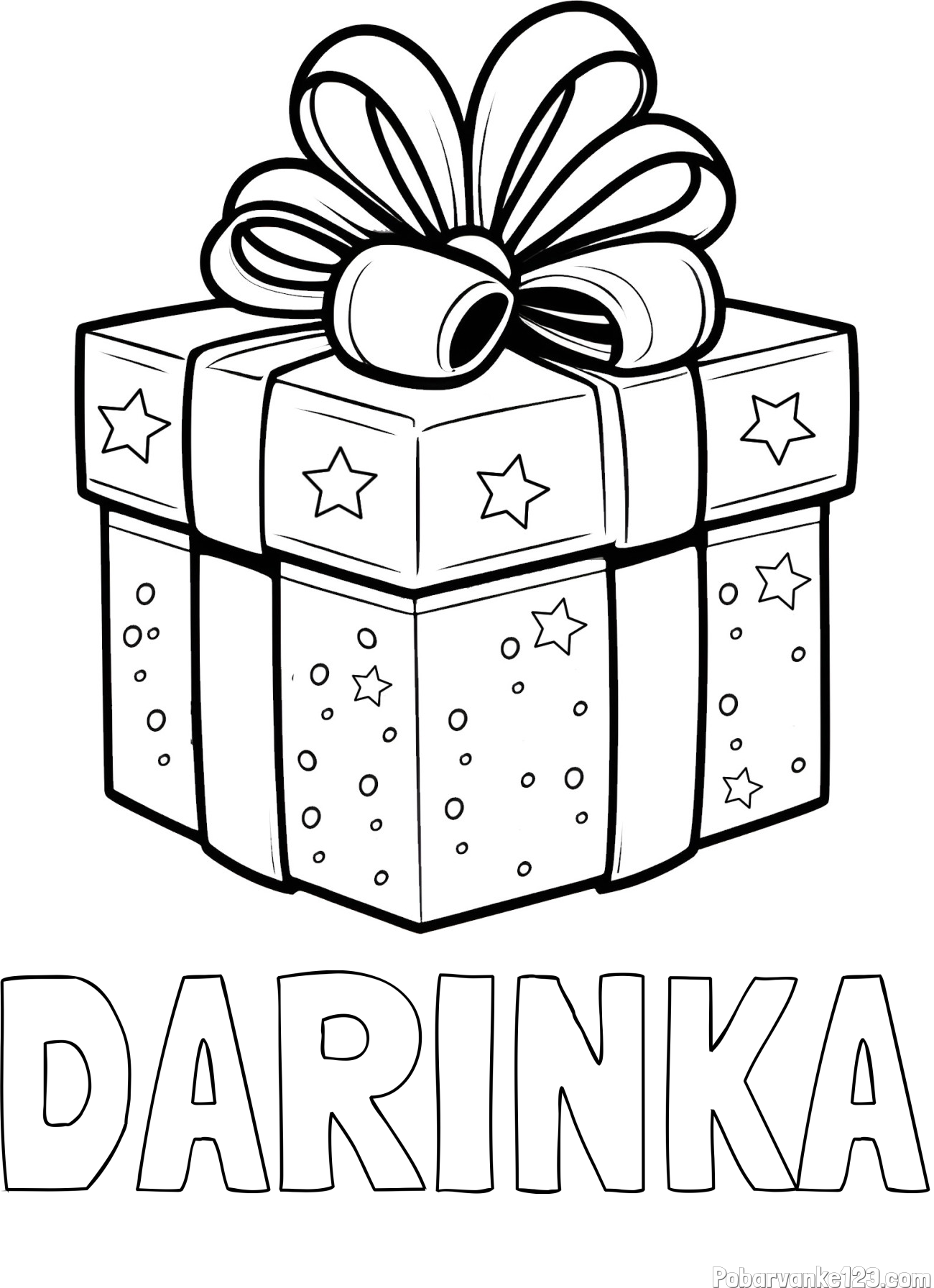 Pobarvanka imena DARINKA in pobarvanka božičnega darila