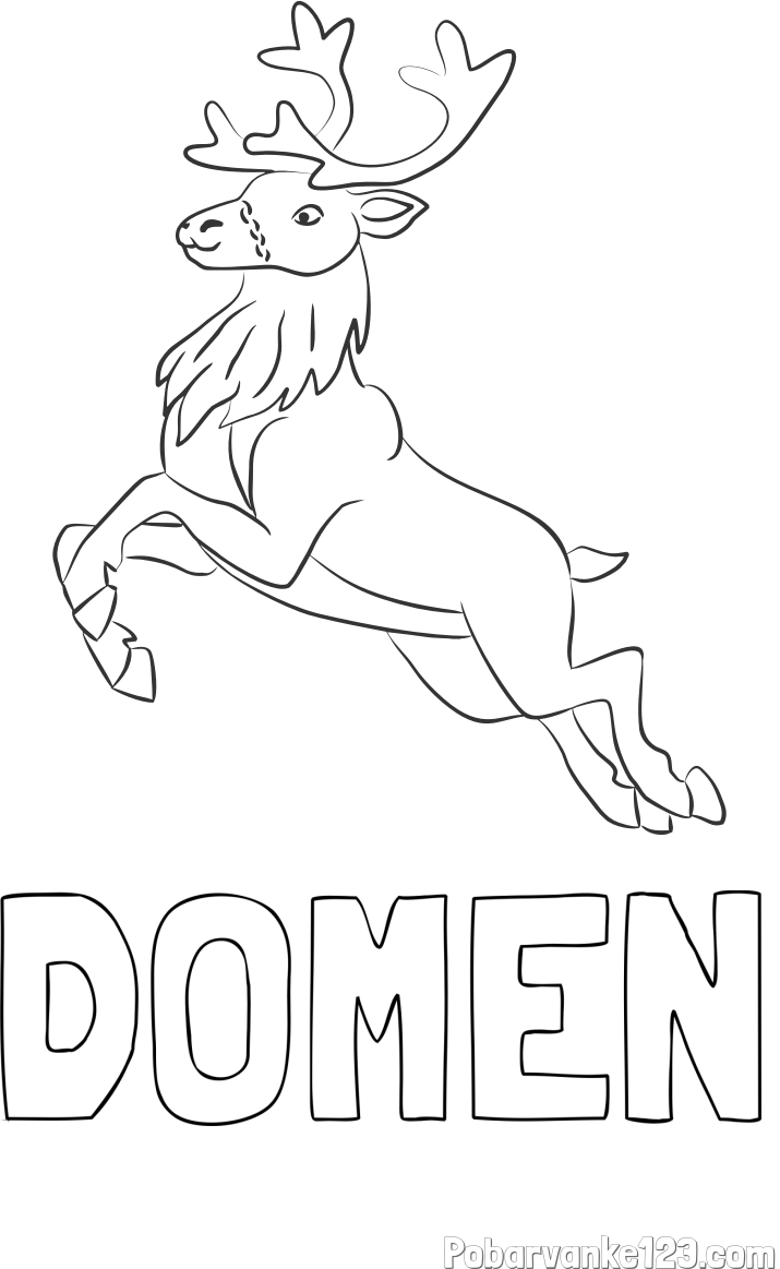 Pobarvanka imena DOMEN in pobarvanka jelenčka Rudolfa
