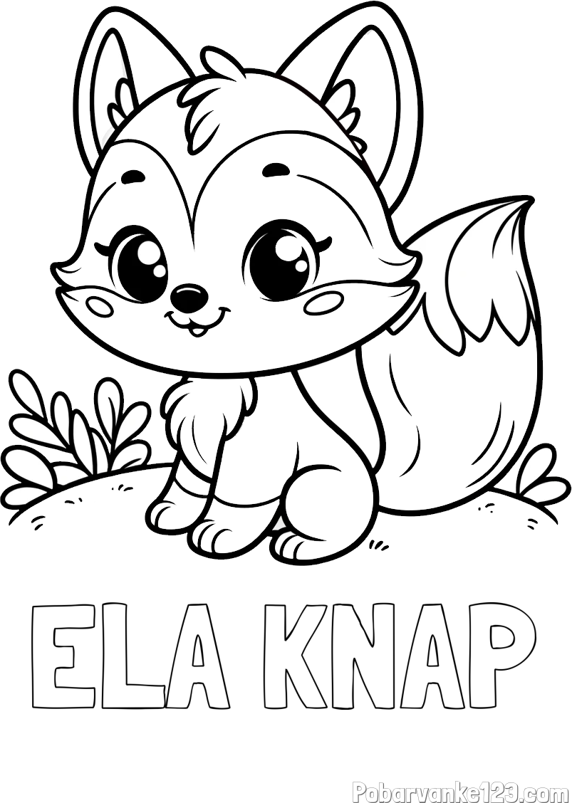 Pobarvanka imena ELA KNAP in pobarvanka lisičke