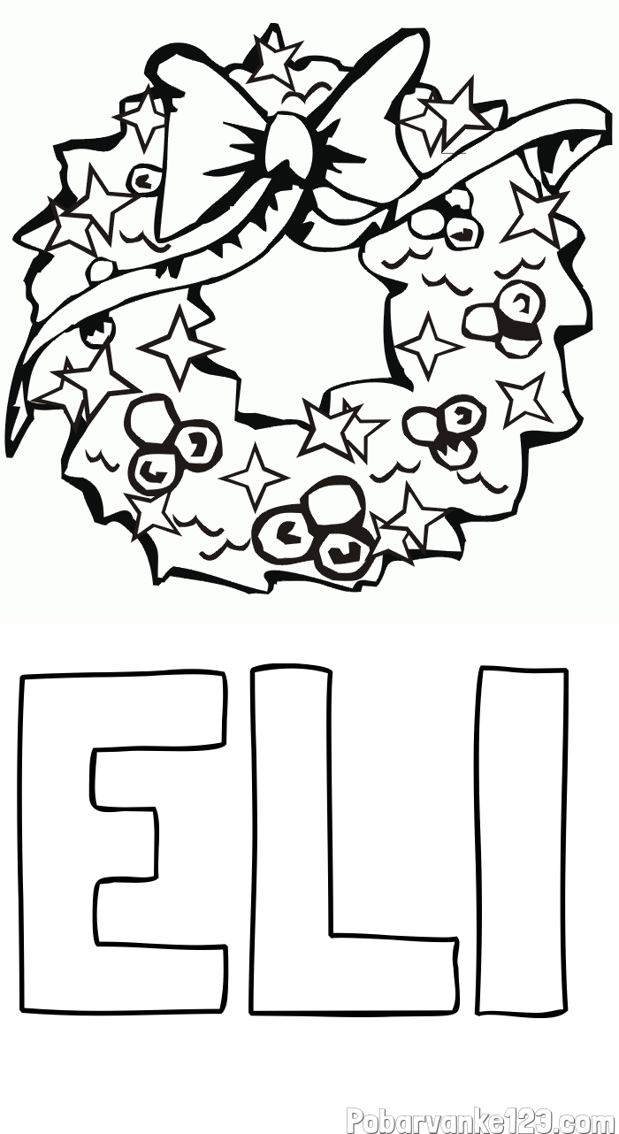 Pobarvanka imena ELI in pobarvanka lepega adventnega venčka