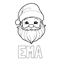 Online izdelana pobarvanka - Pobarvanka imena EMA in pobarvanka ljubke božičkove glave