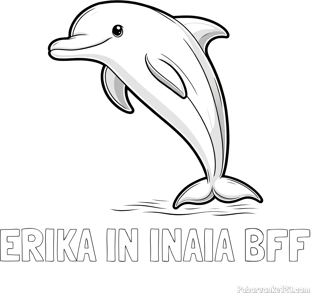 Pobarvanka imena ERIKA IN INAIA BFF in pobarvanka delfina