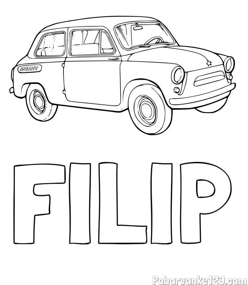 Pobarvanka imena FILIP in pobarvanka fička