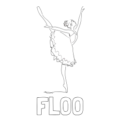 Online izdelana pobarvanka - Pobarvanka imena FLOO in pobarvanka ljubke baletke