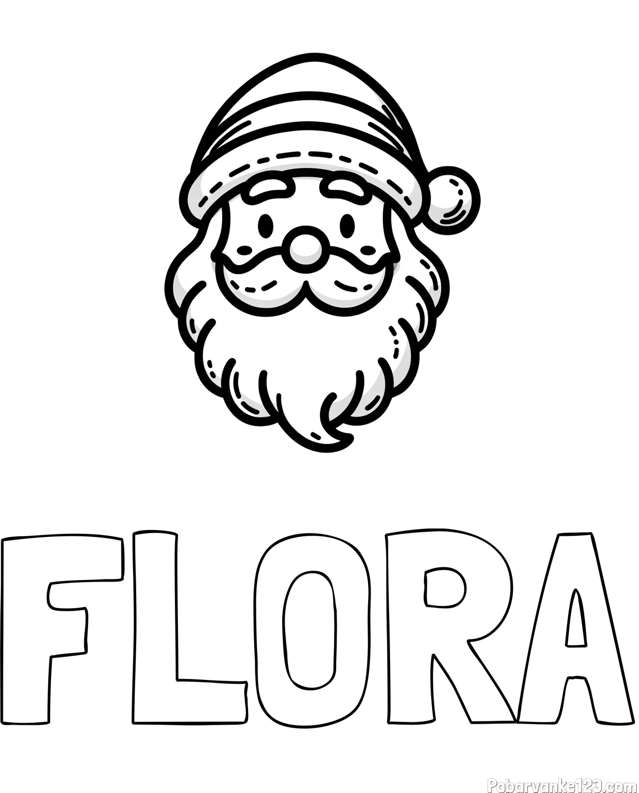 Pobarvanka imena FLORA in pobarvanka Božička za najmlajše