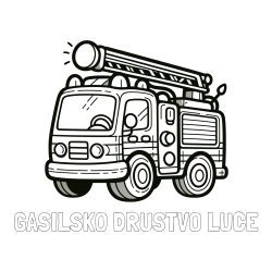 Online izdelana pobarvanka - Pobarvanka imena GASILSKO DRUŠTVO LUČE in otroška pobarvanka preprostega gasilskega avta