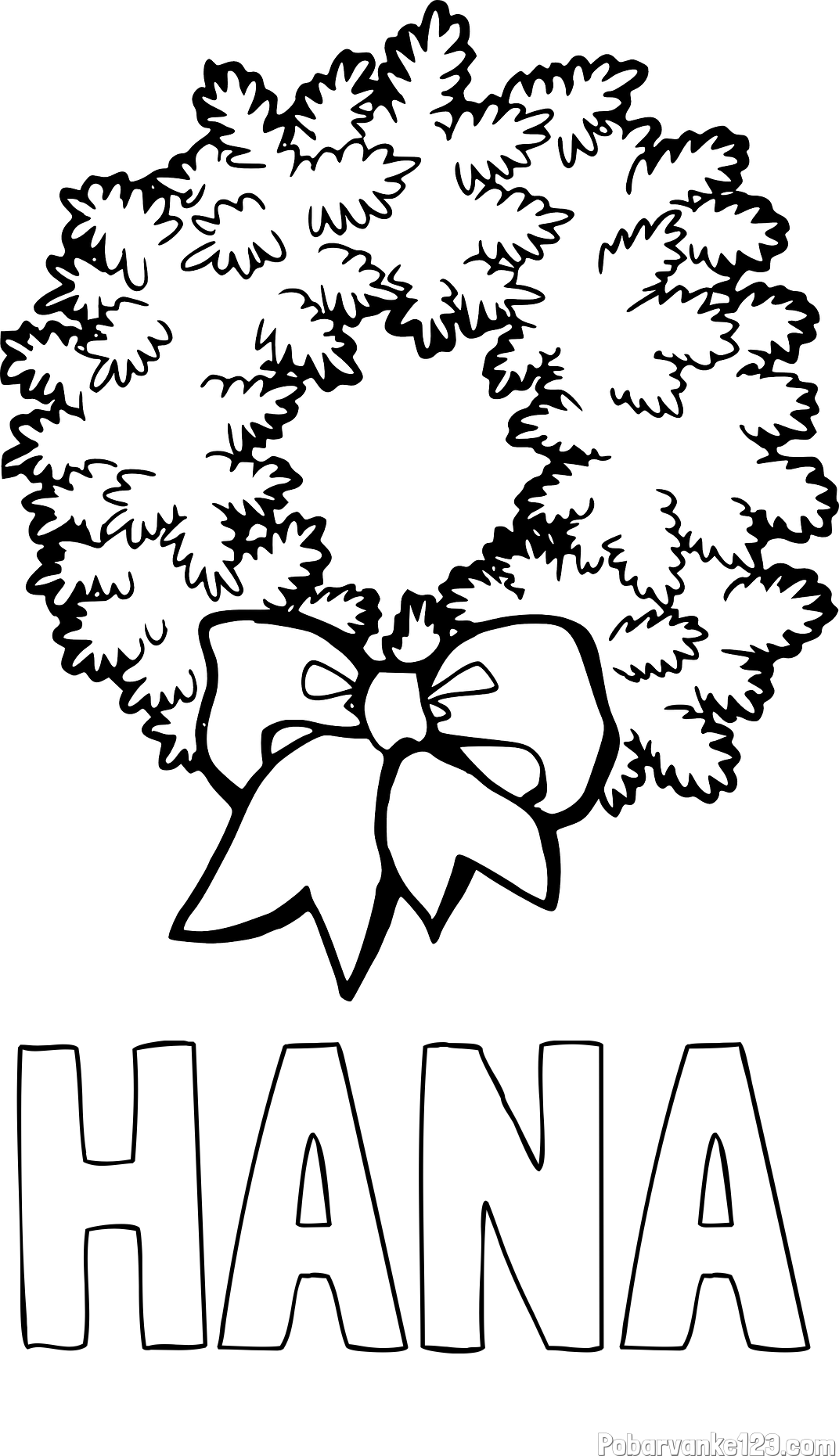 Pobarvanka imena HANA in adventni venček